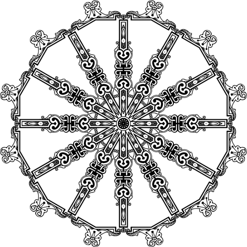 Vintage Symmetric Coloring Page